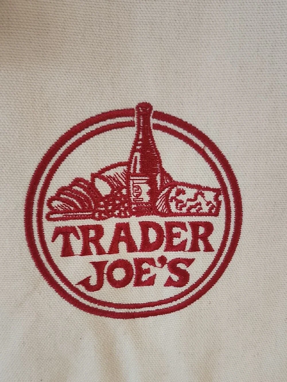 Trader Joe's Canvas Tote Bag in Natural and Navy